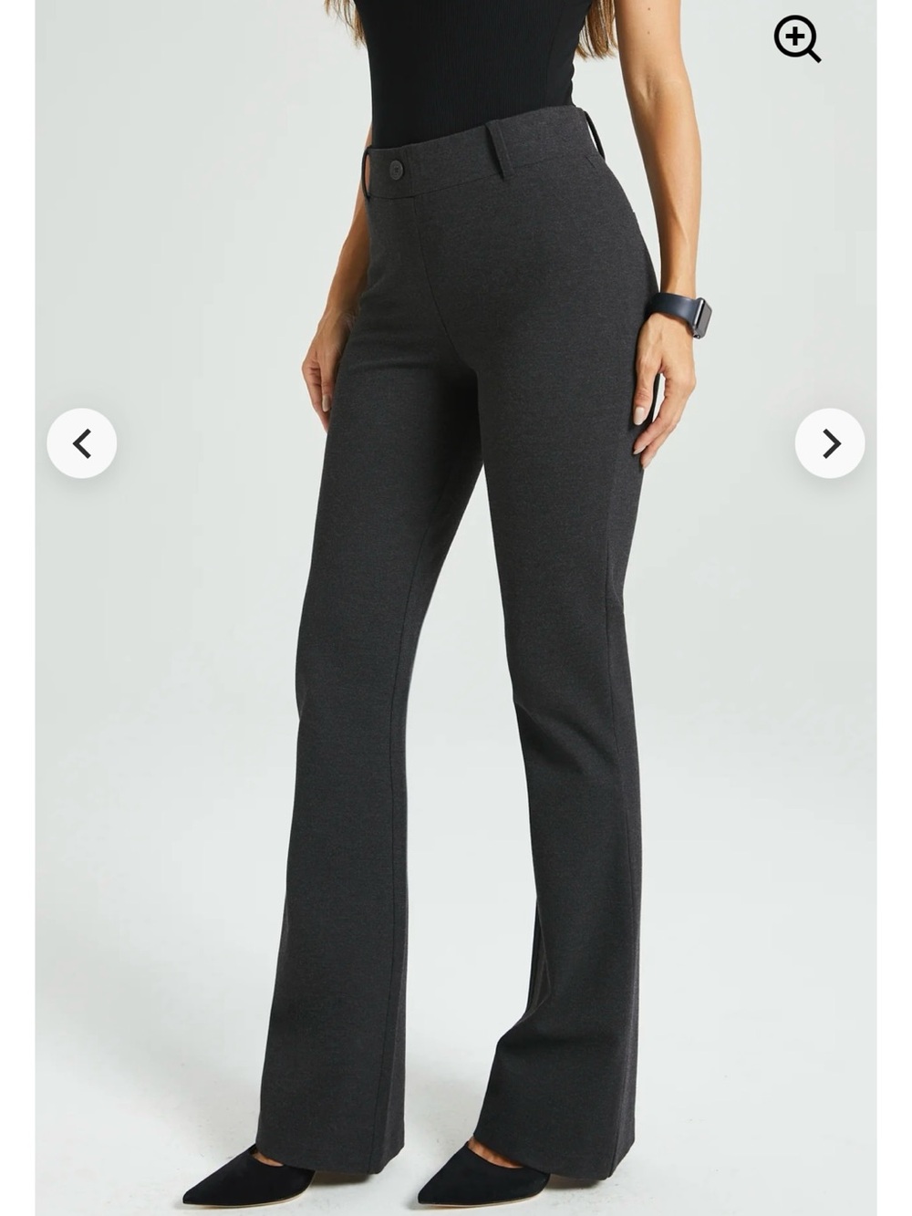 Betabrand Boot Cut Classic Dress Pant Yoga Pants (Charcoal) S Petite